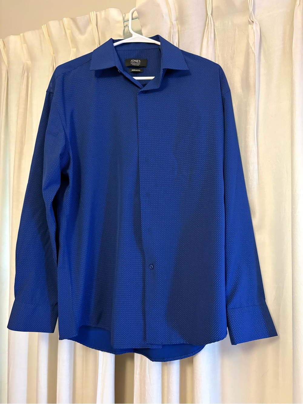 Jones New York Men’s Cobalt Blue Textured Dress Shirt